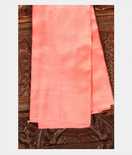 Peach Handwoven Kanjivaram Silk Blouse T108119-image