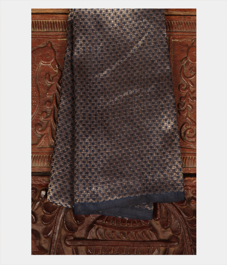 Midnight Blue Handwoven Kanjivaram Silk Blouse T208397-image