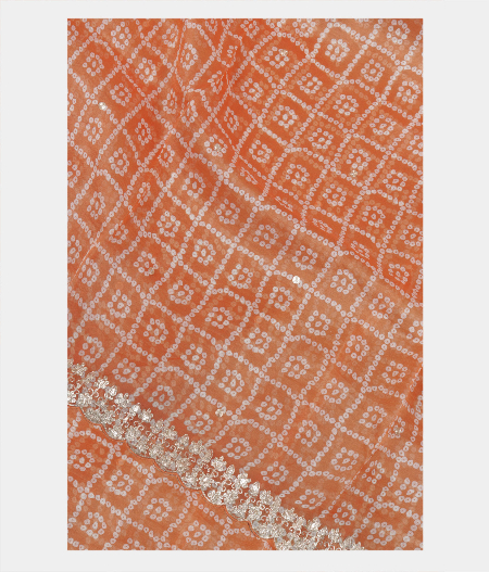 Peach Kora Organza Printed Saree T227624-image