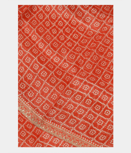 Dark Peach Kora Organza Printed Saree T229478-image