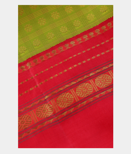 Lime Green Handwoven Kanjivaram Silk Saree T1877803