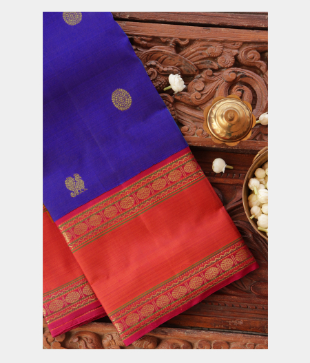 Blue Handwoven Kanjivaram Silk Saree T227181-image