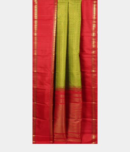 Lime Green Handwoven Kanjivaram Silk Saree T1877804