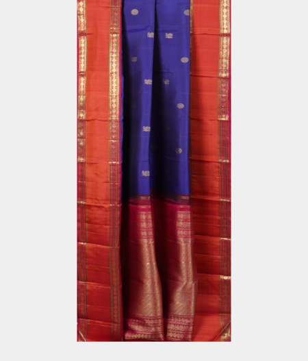 Blue Handwoven Kanjivaram Silk Saree T2271814