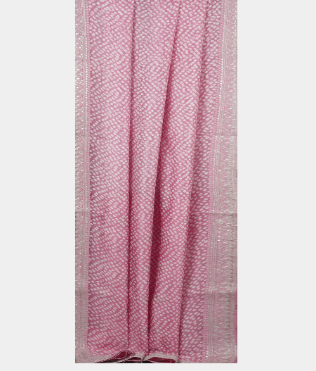 Pinkish Lavender Kora Organza Printed Saree2