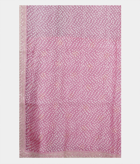 Pinkish Lavender Kora Organza Printed Saree4