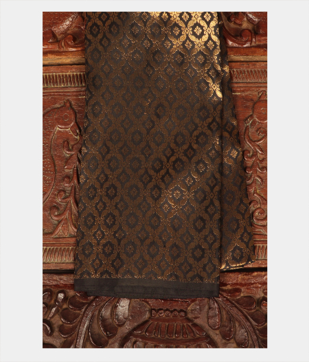 Black Handwoven Kanjivaram Silk Blouse T67836-image