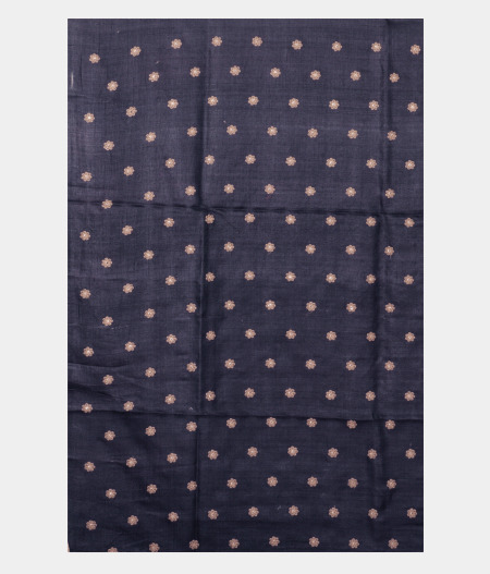 Dark Grey Tussar Printed Saree T2193773
