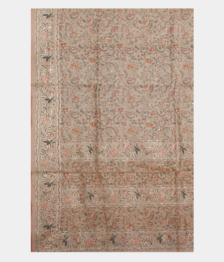 Light Grey Tussar Printed Saree T2276274