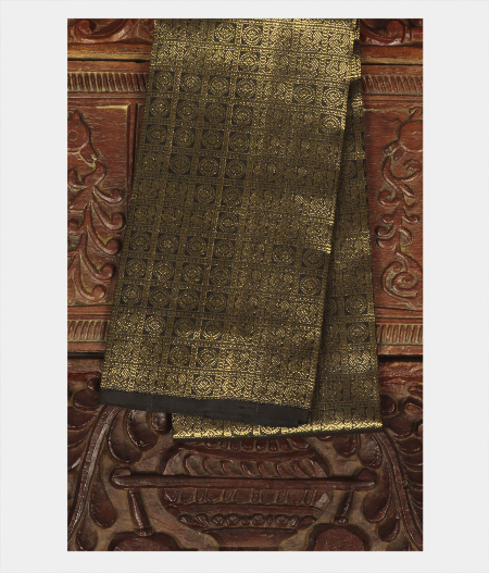 Black Handwoven Kanjivaram Silk Blouse T138859-image