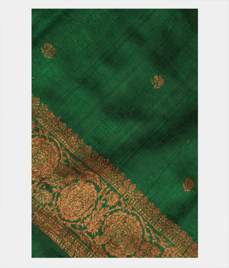 Green Banaras Tussar Saree T227990-image