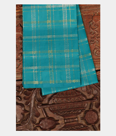 Blue Handwoven Kanjivaram Silk Blouse T139029-image