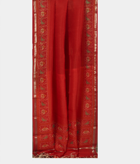 Red Kora Organza Printed Saree T2280972
