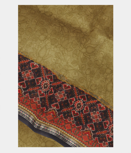 Green Kora Organza Printed Saree T228075-image