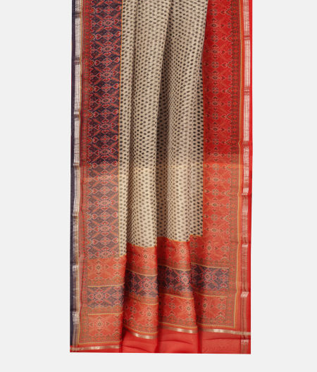 Off White Kora Organza Printed Saree T2280712