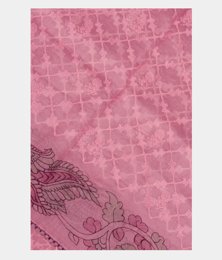 Pink Kora Organza Embroidery Saree T228590-image