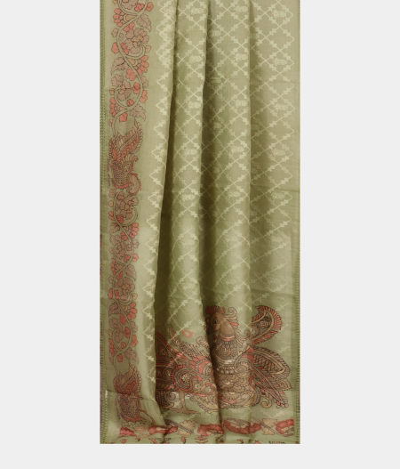 Green Kora Organza Embroidery Saree T2285882