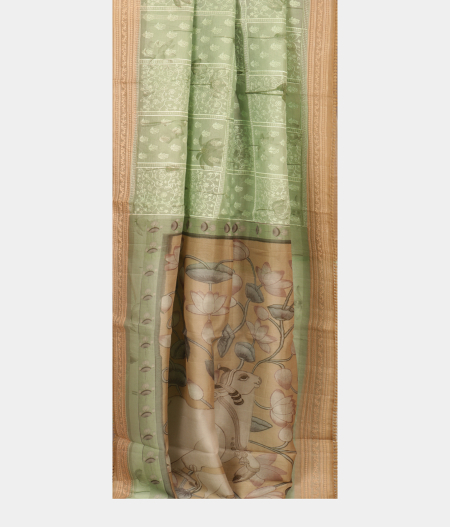 Green Kora Organza Embroidery Saree T2285852