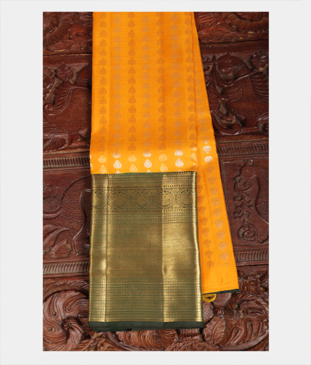 Yellow Handwoven Kanjivaram Silk Pavadai T228840-image