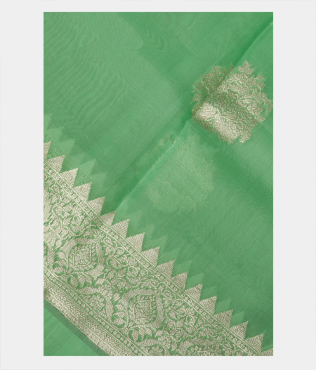 Green Banaras Organza Saree T187170-image