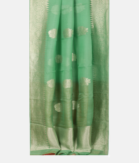 Green Banaras Organza Saree T1871702