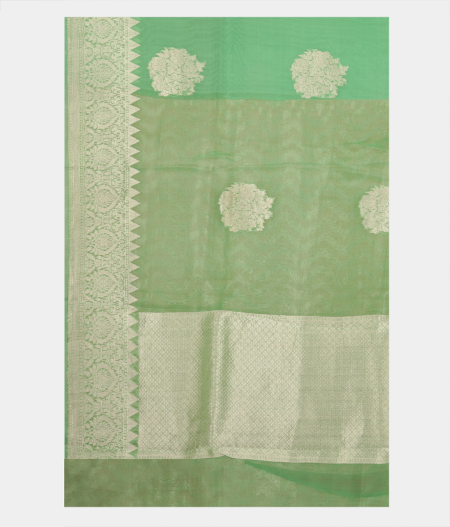 Green Banaras Organza Saree T1871704