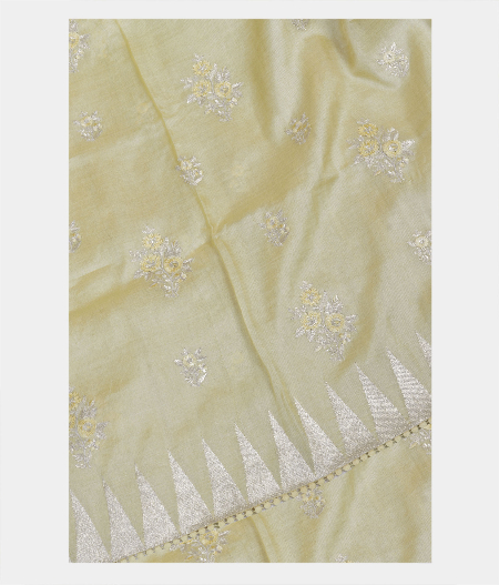 Light Yellow Tussar Embroidery Saree T229501-image