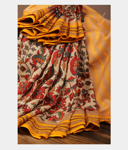 Beige Vidarbha Tussar Saree T227372-image