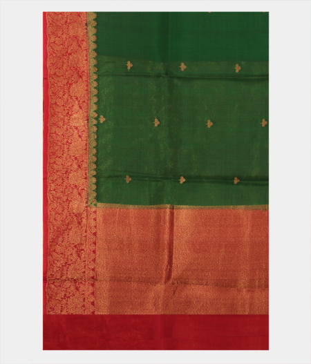 Green Banaras Organza Saree T2227604