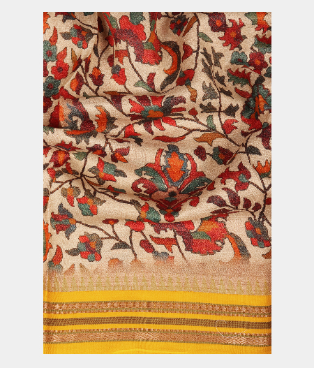 Beige Vidarbha Tussar Saree T2273725