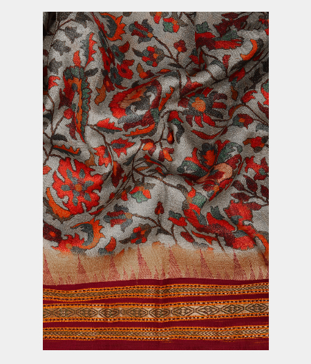Grey Vidarbha Tussar Saree T2273485