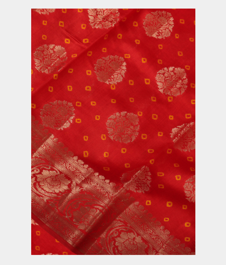 Red Chaniya Silk Saree T219975-image