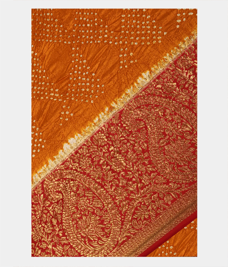 Rust Bandhani Soft Silk Saree T211439-image
