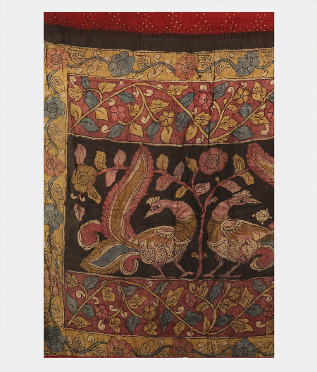 Maroon Bandhani tussar Saree T2293154