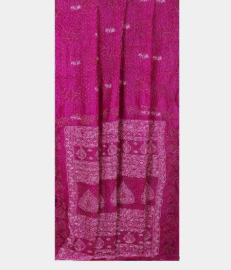 Pink Bandhani  Tussar Saree T2219552