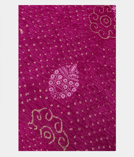 Pink Bandhani Tussar  Saree T221951-image