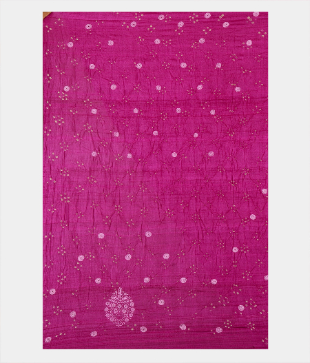 Pink Bandhani Tussar  Saree T2219513
