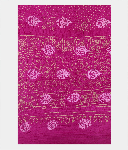 Pink Bandhani Tussar  Saree T2219514