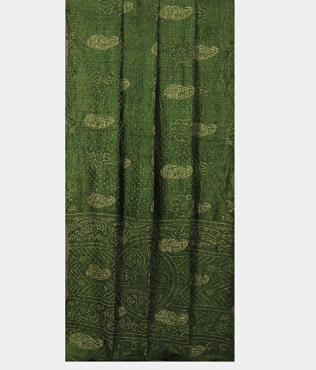 Green Bandhani Tussar  Saree T2219522