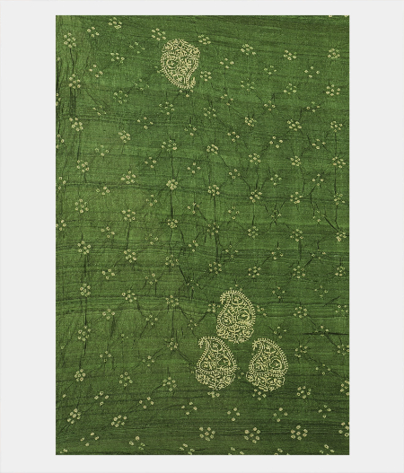 Green Bandhani Tussar  Saree T2219523