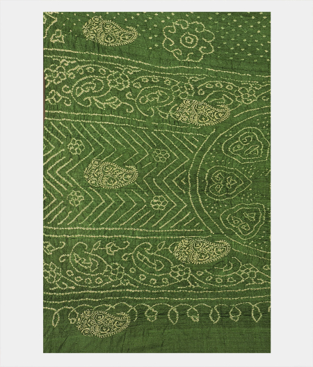 Green Bandhani Tussar  Saree T2219524