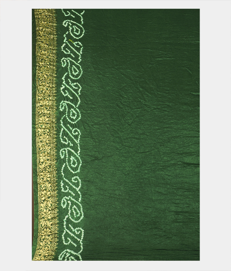 Green Bandhani Gajji Silk Saree T2124083