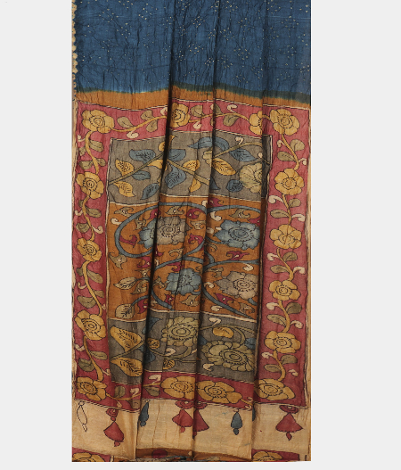 Blue Bandhani  Tussar Saree  T2293212