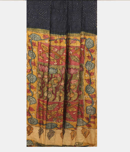  Bluish Grey Bandhani  Tussar Saree T2293162