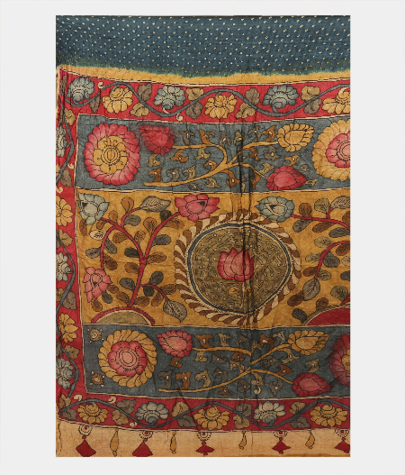 Light Blue Bandhani Tussar Saree T2293184