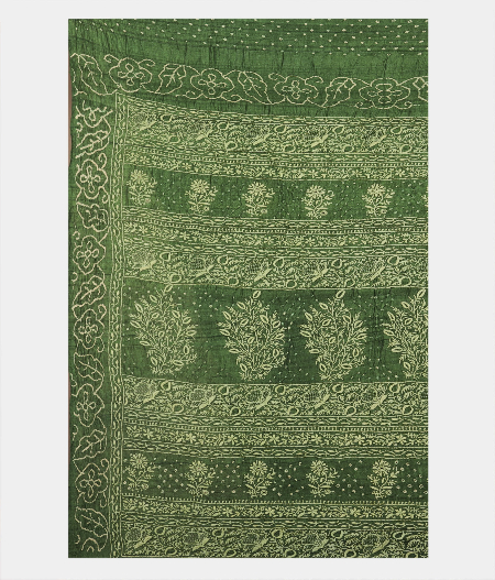 Light Green Bandhani tussar Saree T2219534
