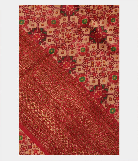 Light Beige Tussar Printrd Saree T228648-image