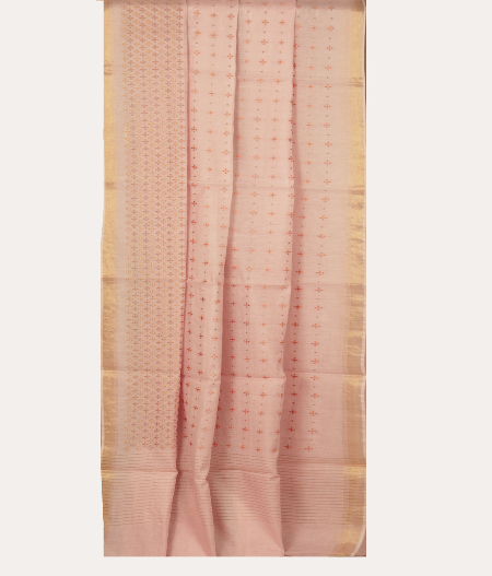   Light Pink Chanderi Cotton Embroidery Saree T1969902