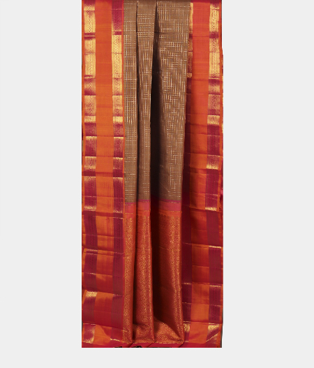 Light Brown Handwoven Kanjivaram Silk Saree T2245772