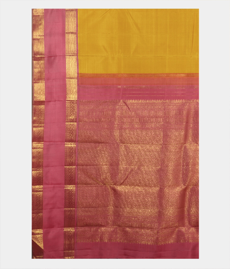Yellow Handwoven Kanjivaram Silk Saree T2280564